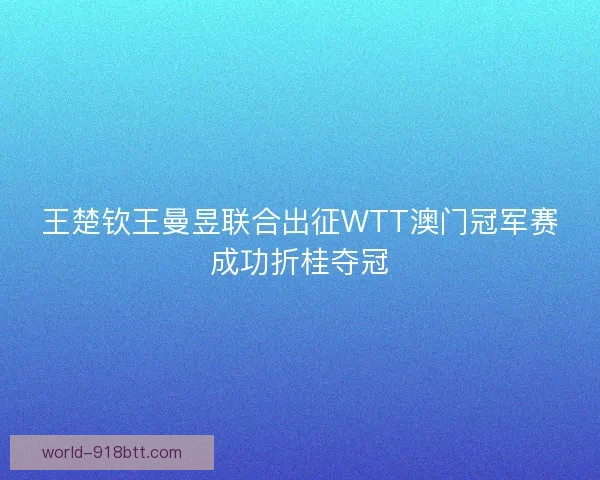 王楚钦王曼昱联合出征WTT澳门冠军赛成功折桂夺冠